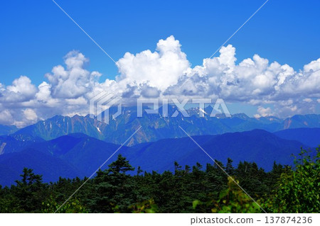 Mount Okuhotaka and Mount Yarigatake as seen from Mount Hachimoriyama Mount Okuhotaka and Mount Yarigatake as seen from Mount Hachimoriyama 137874236