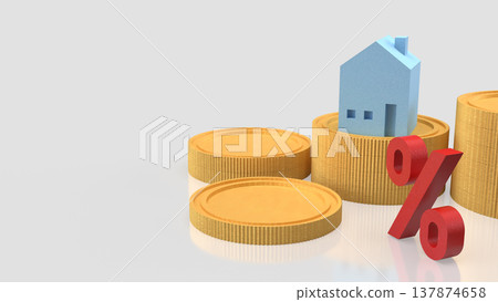 Home Loan Interest Rate and Property Investment Concept 3d render. 137874658