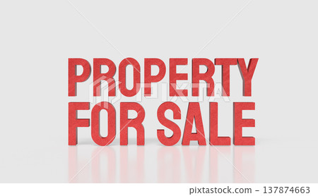 Property For Sale Real Estate Investment and Housing Market Concept 3d render. 137874663