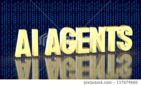 AI Agents Concept With Binary Data Digital Technology Background 3d render. 137874666