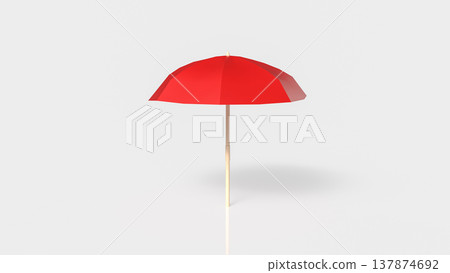 Red Umbrella Protection And Insurance Safety Concept 3d render. 137874692