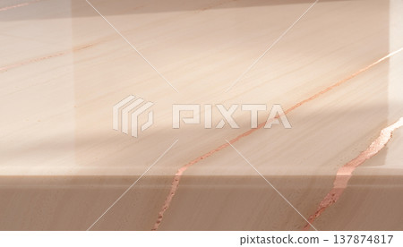 Beige travertine stone texture with rose gold streaks Beige travertine stone texture with rose gold streaks 137874817