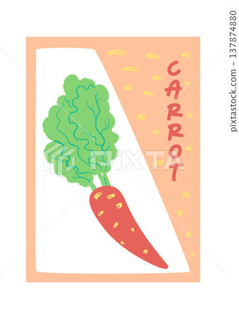 Carrot Poster Hand Drawn 137874880