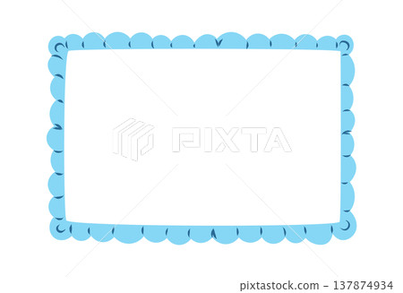 Frame With Scallop Border Cartoon Frame With Scallop Border Cartoon 137874934