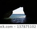 The sea as seen from Ryugu Cave in Shimoda, Izu 1 137875102