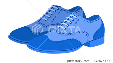 Spectator mens blue flat lace dress pair. Two tone oxford derby lace up classic formal suit footwear. Technical Spectator mens blue flat lace dress pair. Two tone oxford derby lace up classic formal suit footwear. Technical 137875165