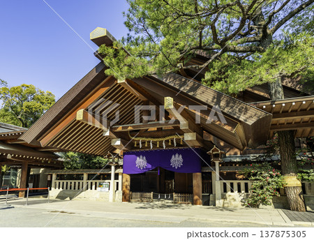 Atsuta Shrine, Kagura Hall, Nagoya City, Aichi Prefecture Atsuta Shrine, Kagura Hall, Nagoya City, Aichi Prefecture 137875305