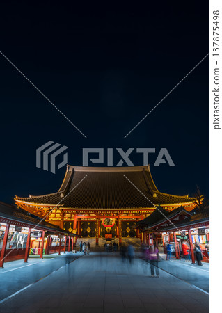 "Tokyo" Sensoji Temple / Main Hall at night 137875498