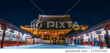 "Tokyo" Sensoji Temple / Main Hall at night 137875502