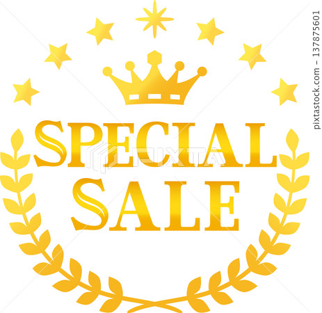 The words "SPECIAL SALE" and a golden laurel wreath mark. 137875601