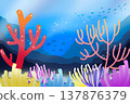 海底魚類和珊瑚礁的縮圖 137876379