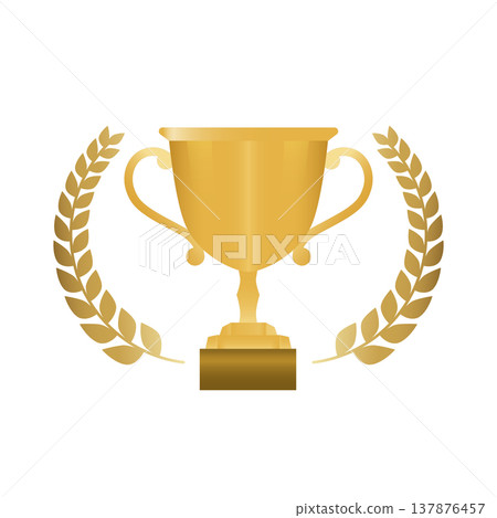 金質獎盃和月桂花環獲獎標誌 137876457