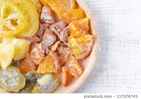 Close-up of a dried fruit platter 137876745