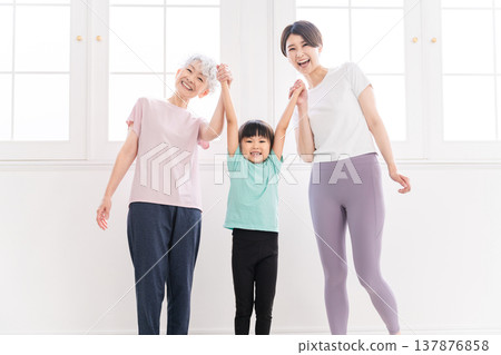 Three women wearing sportswear Sports image Three women wearing sportswear Sports image 137876858