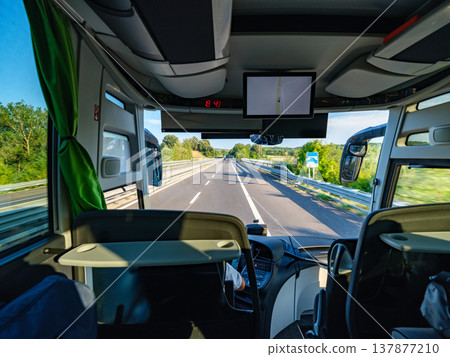 Exploring Highway Journey Across Tuscany Landscape with Open Road Perspective 137877210
