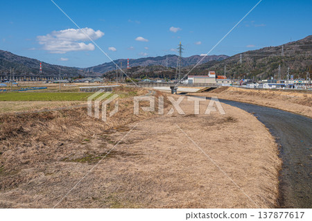流入琵琶湖的清澈溪流,大川,位於滋賀縣長濱市西淺井町 流入琵琶湖的清澈溪流,大川,位於滋賀縣長濱市西淺井町 137877617