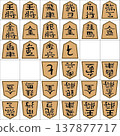 Shogi pieces vector illustration 137877717