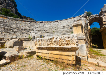 Ruins of Greek-Roman theatre of Myra in Demre, Antalya province in Turkey 137878015