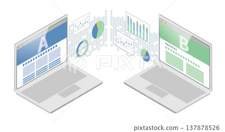 Image of an A/B test comparing laptops Image of an A/B test comparing laptops 137878526