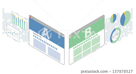 A comparison image of A/B testing on web pages A comparison image of A/B testing on web pages 137878527