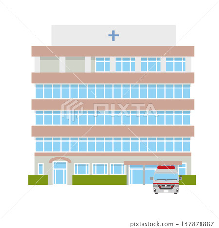 醫院建築示意圖 137878887