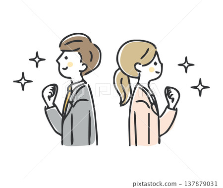 Businessman and business woman who pose a gut Businessman and business woman who pose a gut 137879031