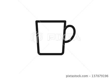 Deep mug line art icon for drinks Deep mug line art icon for drinks 137879196