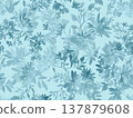 手繪水彩翠綠色花卉植物圖案，渾然一體。時尚花卉壁紙。 137879608