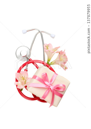 Flowered stethoscope honors nurses' dedication, isolated, PNG Flowered stethoscope honors nurses' dedication, isolated, PNG 137879955