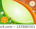 Colorful flower and butterfly spring frame background 137880161
