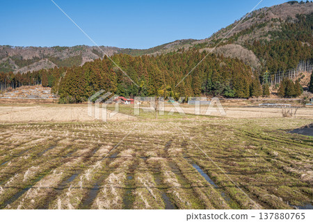 Rural scenery of Lake Biwa in the Oku area, Nishiasaicho, Nagahama City, Shiga Prefecture 137880765