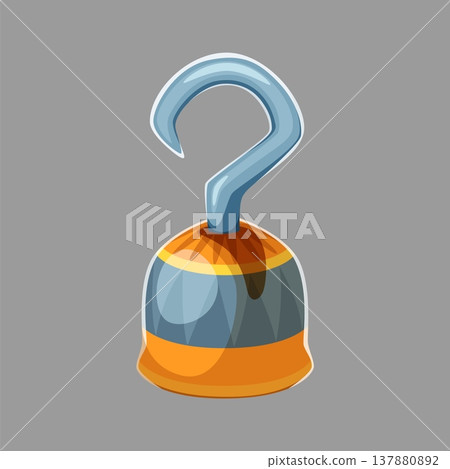 Cartoon pirate hook, captain or corsair sailor hand prosthesis. Isolated vector dangerous buccaneer accessory, cold steel arms, weapon crafted from metal symbolizes adventure, danger and party costume Cartoon pirate hook, captain or corsair sailor hand prosthesis. Isolated vector dangerous buccaneer accessory, cold steel arms, weapon crafted from metal symbolizes adventure, danger and party costume 137880892
