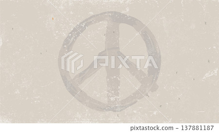 Peace symbol doodle hand painted on weathered old concrete wall background Peace symbol doodle hand painted on weathered old concrete wall background 137881187