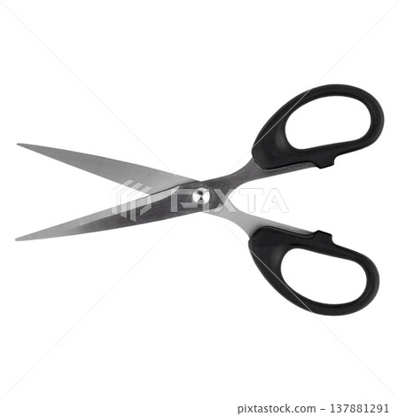 Hairdressing scissors isolated on white background Hairdressing scissors isolated on white background 137881291
