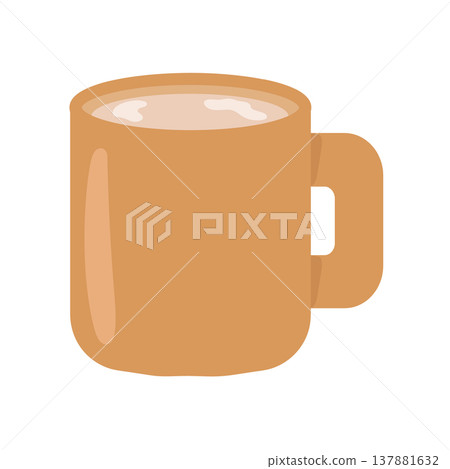 Milk tea in a mug (illustration) 137881632