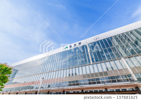 Asahikawa City, Hokkaido: The gateway to Asahikawa: JR Asahikawa Station (North Exit) on a clear day Asahikawa City, Hokkaido: The gateway to Asahikawa: JR Asahikawa Station (North Exit) on a clear day 137881825