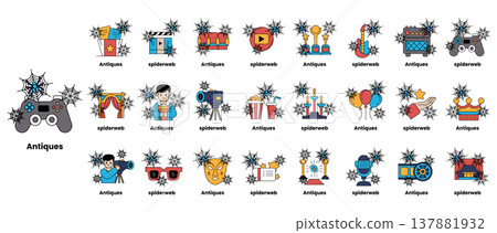 Pixel art icons show gaming culture through colorful, stylized symbols Pixel art icons show gaming culture through colorful, stylized symbols 137881932