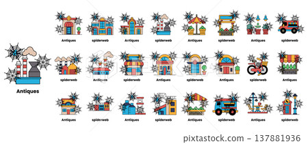 Tiny homes, trucks, and bikes nestled in frosty branches Tiny homes, trucks, and bikes nestled in frosty branches 137881936
