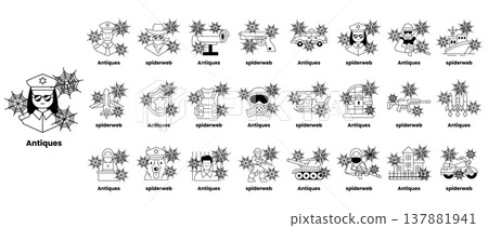 Black and white vector illustrations of Antigua Black and white vector illustrations of Antigua 137881941
