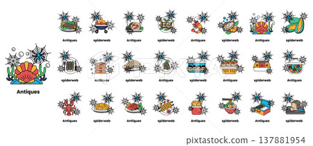 Colorful cartoon animals and plants in a playful, educational style 137881954