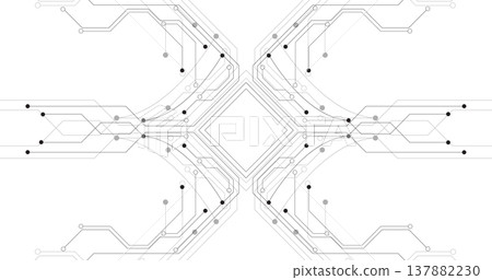 Black circuit diagram on white background. Black circuit diagram on white background. 137882230