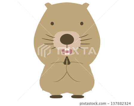 一隻帶著祈禱般微笑的海狸 一隻帶著祈禱般微笑的海狸 137882324