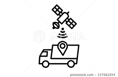 Concept illustration of next-generation logistics management utilizing satellite positioning systems. Concept illustration of next-generation logistics management utilizing satellite positioning systems. 137882854