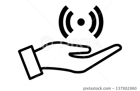 Palm vein authentication icon illustration (Digital Inclusion) Palm vein authentication icon illustration (Digital Inclusion) 137882860