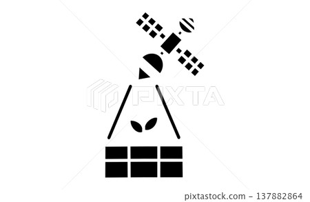 Concept illustration of smart agriculture utilizing satellite data 137882864