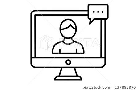 用於客戶支援和諮詢的遠端諮詢圖示。 137882870