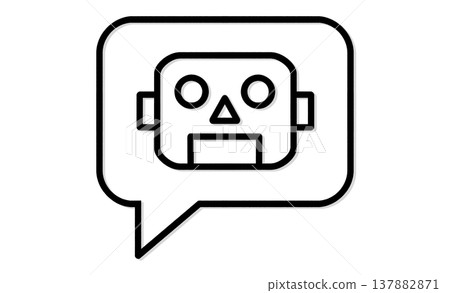 用於自動化客戶支援的AI聊天機器人圖示。 137882871