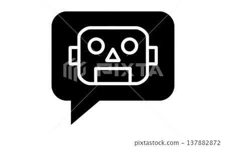 用於自動化客戶支援的AI聊天機器人圖示。 用於自動化客戶支援的AI聊天機器人圖示。 137882872
