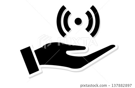 Palm vein authentication icon illustration (Digital Inclusion) 137882897