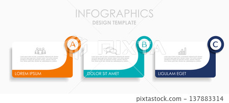 Infographic template with colorful options, icons, text for comparing features, services, business choices. Vector illustration. 137883314